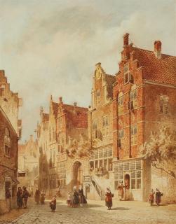Petrus Gerardus Vertin - Straßenszene in den Haag