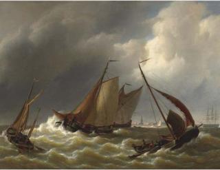 Petrus Johannes Schotel - On choppy waters