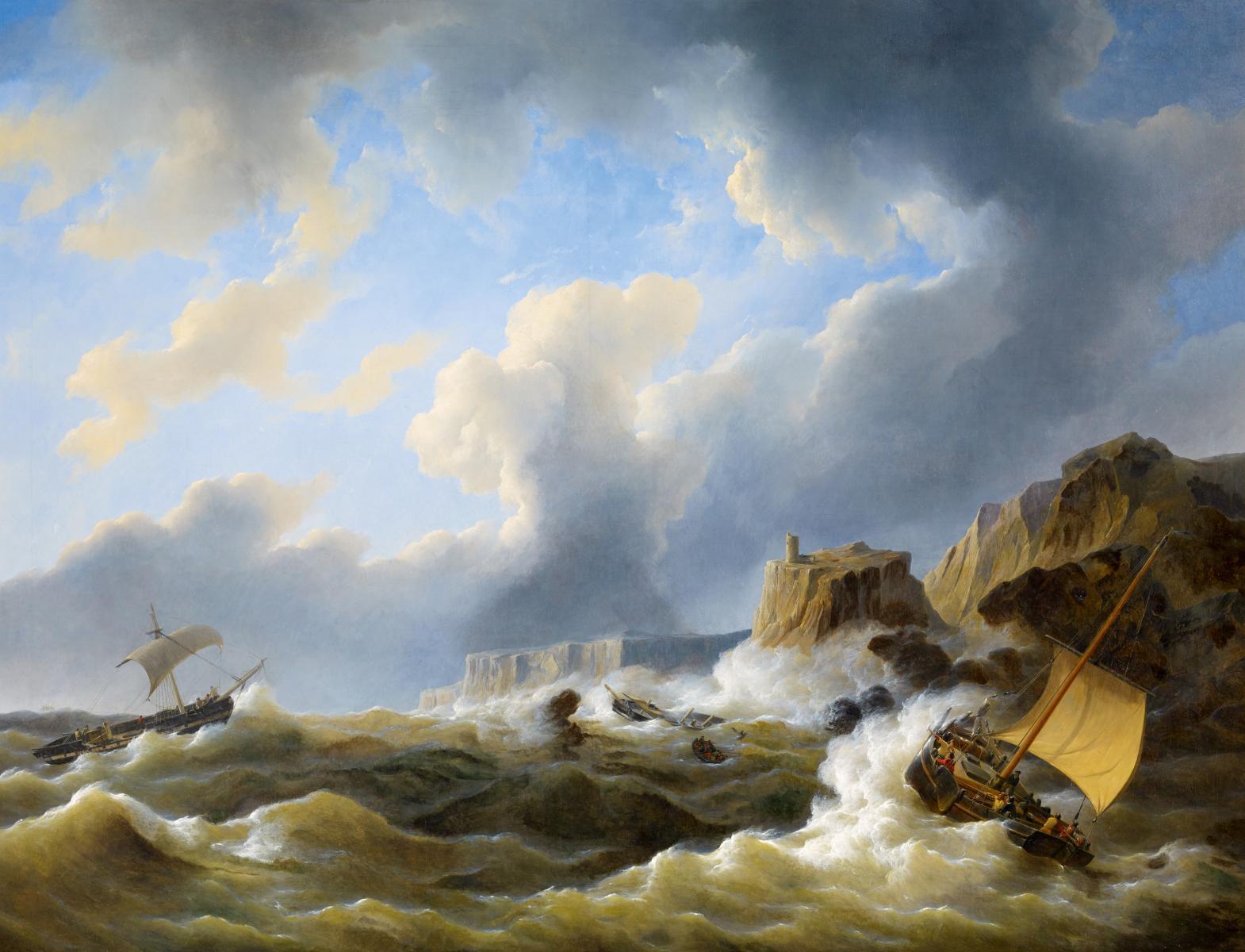 Petrus Johannes Schotel - Seerettung in stürmischer Bucht