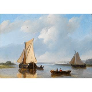 Petrus Johannes Schotel - Shipping In A Calm