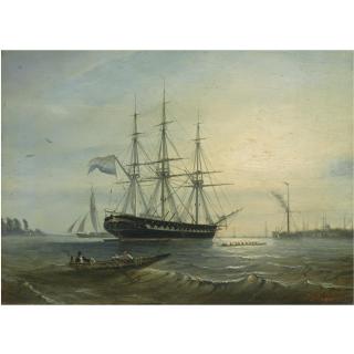 Petrus Paulus Schiedges - Dutch Sailing Vessels In A Dutch Harbour