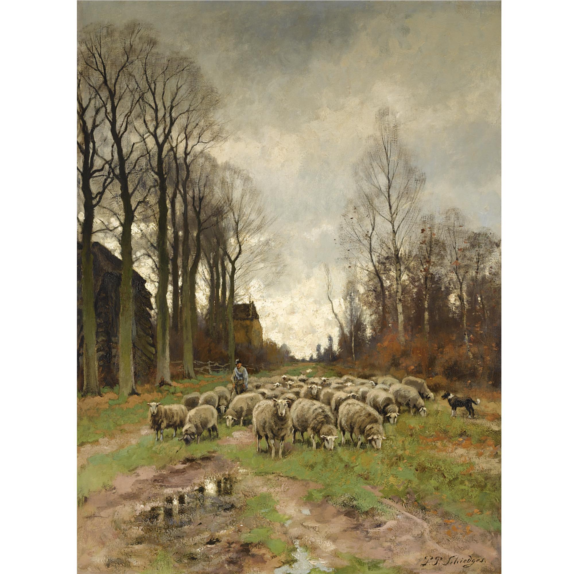 Petrus Paulus Schiedges - Guarding The Sheep