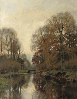 Petrus Paulus Schiedges - In a rowing boat in autumn