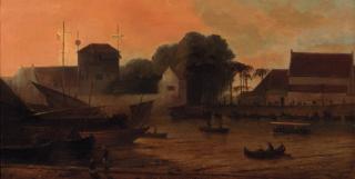 Petrus Paulus Schiedges - Shipping in the harbour of Batavia