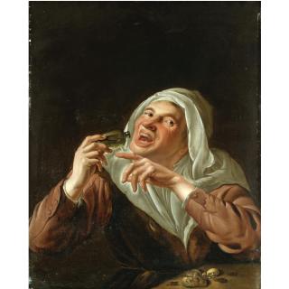 Petrus Staverenus - A Woman Drinking From A Phial