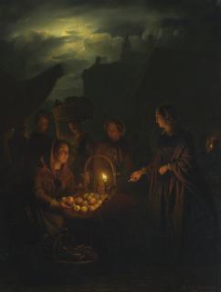 Petrus van Schendel - Dutch The Apple Seller