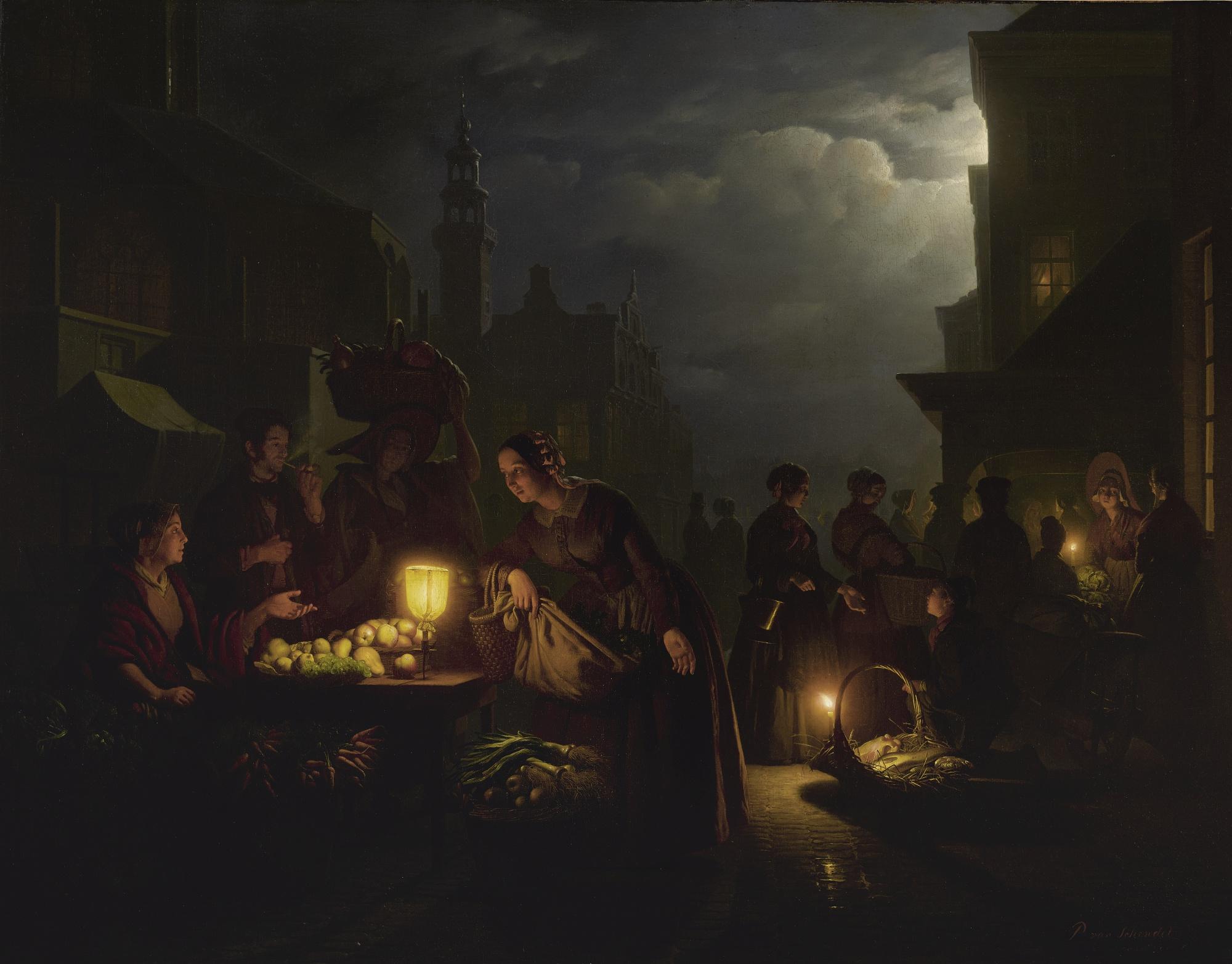 Petrus Van Schendel - Dutch The Candlelit Market