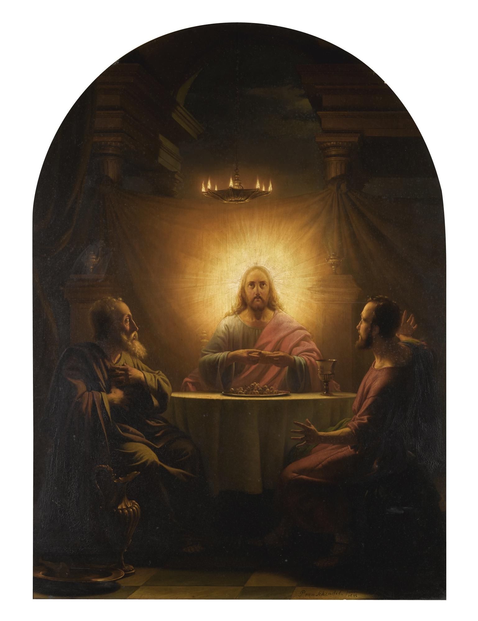 Petrus van Schendel - Dutch the Supper At Emmaus