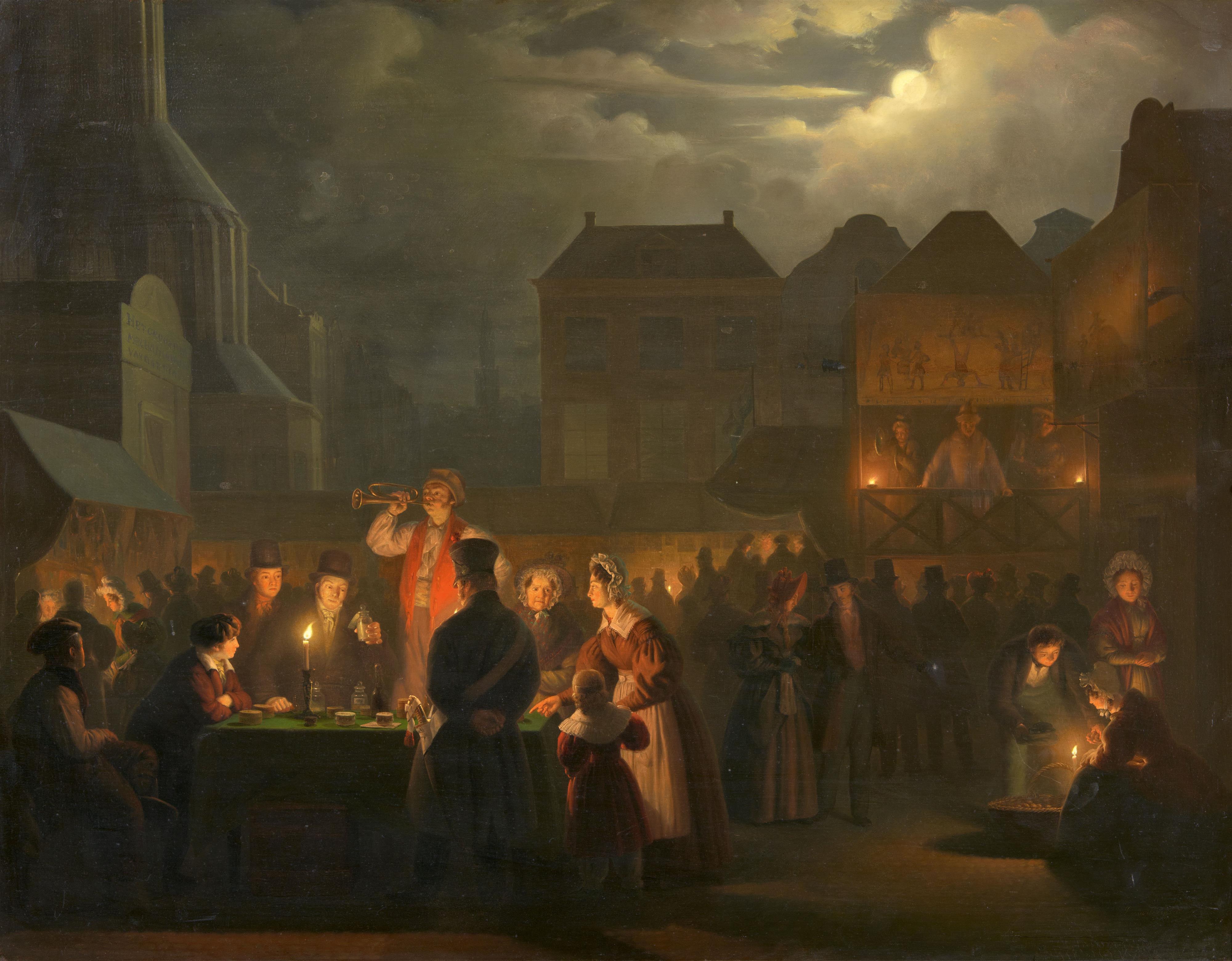 Petrus van Schendel - Nächtlicher Jahrmarkt