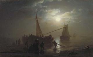 Petrus van Schendel - Nocturne: The Arrival of The Fishing Fleet