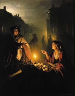 Petrus Van Schendel - The apple seller