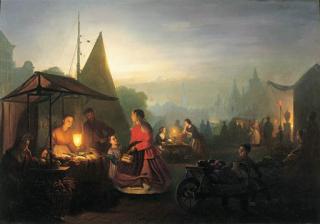 Petrus Van Schendel - The evening market