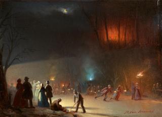 Petrus van Schendel - Winterfest im Brüsseler Jardin Zoologique