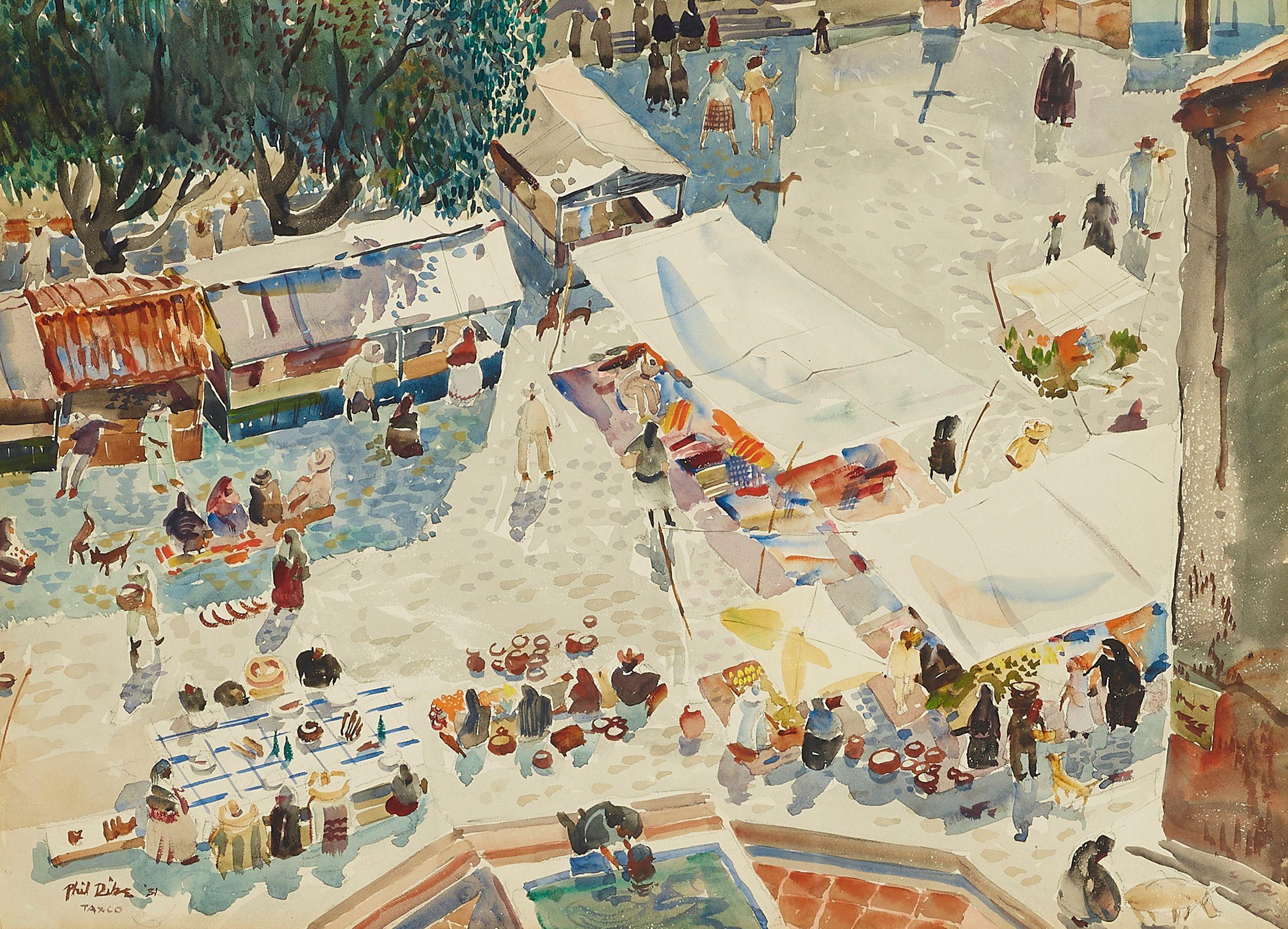 Phil Dike - Market Day, Taxco