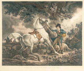 Philibert Louis Debucourt - 2 Bll.: Cheval Effrayé par la Foudre – Chasseur Égaré