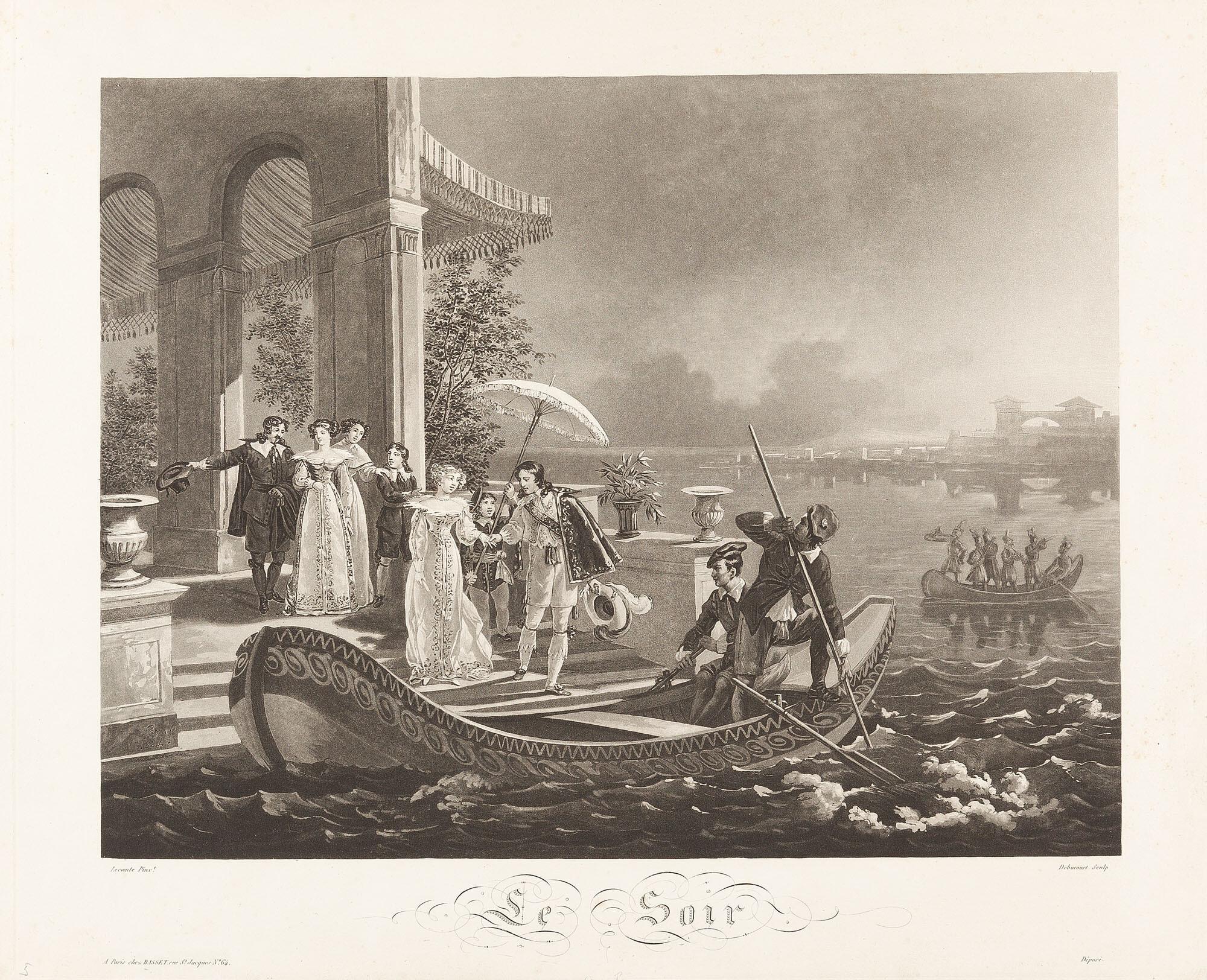 Philibert Louis Debucourt - Folge von 4 Bll.: Die Tageszeiten.