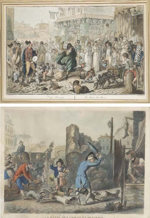 Philibert Louis Debucourt - La Danse Des Chiens En Désordre, D\'Après Carle Vernet (1758-1836)