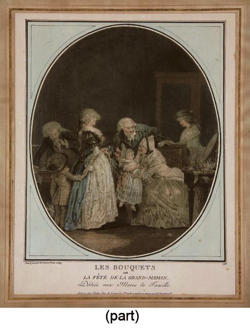 Philibert Louis Debucourt - Les Bouquets ou La Fête de la Grand-Maman (Le Blanc 22) Le Compliment ou La Matinée du Jour de l\'An (Le Blanc 25)