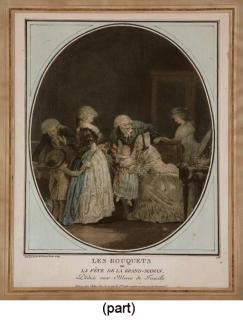 Philibert Louis Debucourt - Les Bouquets ou La Fête de la Grand-Maman (Le Blanc 22) Le Compliment ou La Matinée du Jour de l\'An (Le Blanc 25)