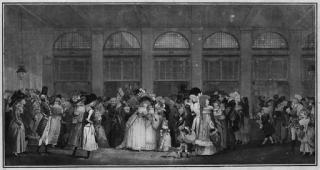 Philibert-Louis Debucourt - Promenade de la Gallerie du Palais Royal (Fenaille 11; Inventaire 18e siècle, VI, p. 165-6, no. 7)