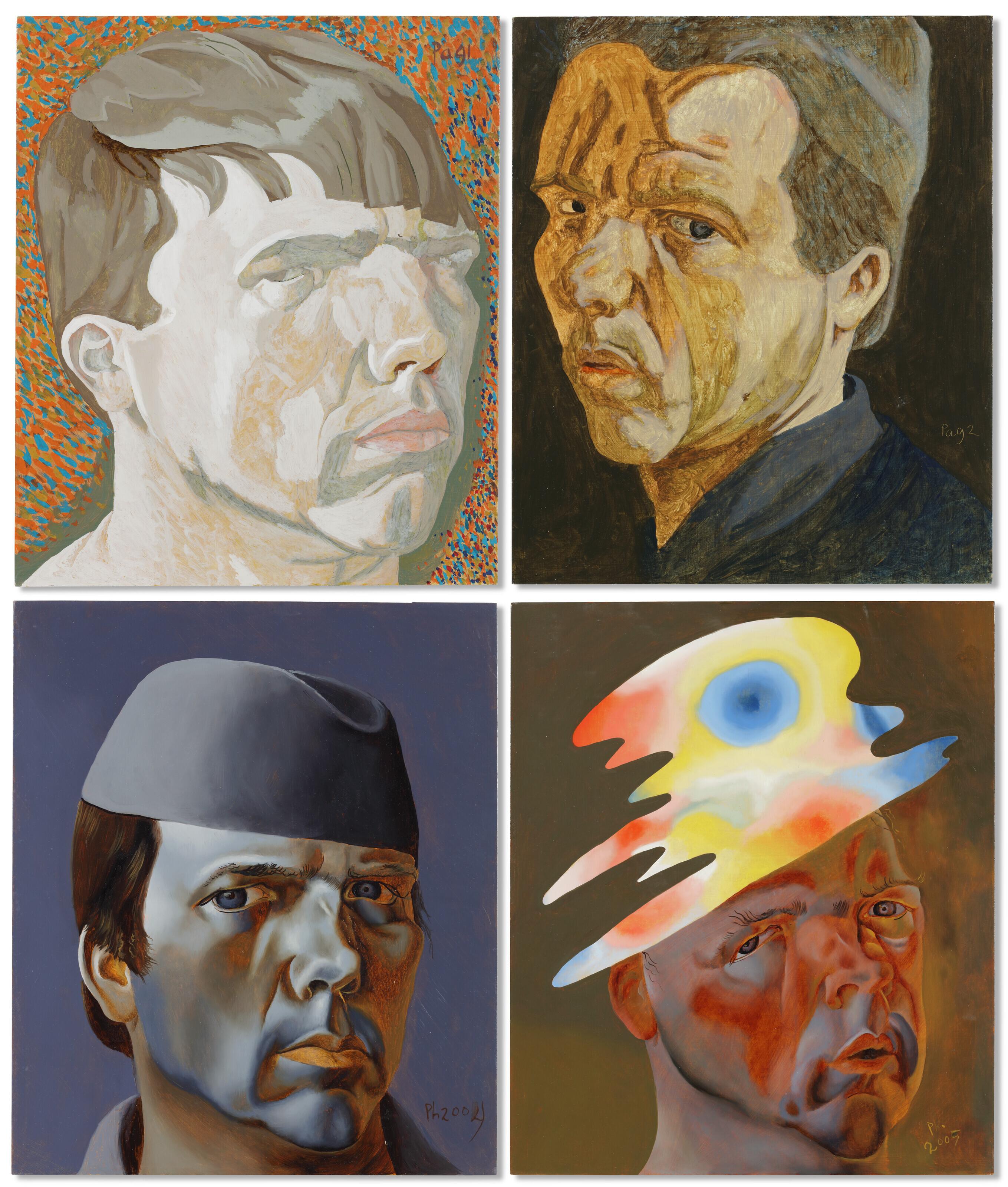 Philip Akkerman - (i) Philip Akkerman, schilderij 1991, nr. 82(ii) Philip Akkerman, schilderij 1992, nr. 101(iii) Philip Akkerman, schilderij 2004, nr. 7(iv) Philip Akkerman, schilderij 2005, nr. 81