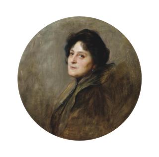 Philip Alexis de László, P.R.B.A. - Portrait of Baronesse Wolff von Stomersee, née Alice Barbi 1901, bust-length, in an oval mount