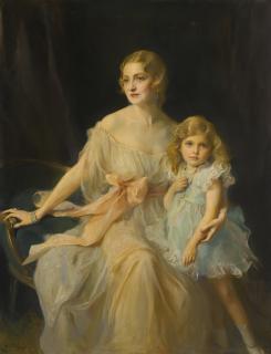Philip Alexius De László, P.R.B.A. - Portrait Of Mrs. Claude Leigh And Miss Virginia Leigh
