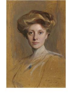 Philip Alexius de László - A Study Portrait of Miss Faith Moore, Head-And-Shoulders