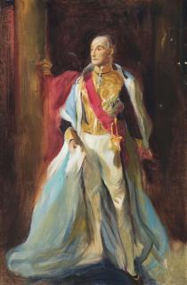 Philip Alexius De László - Preparatory sketch of Sir Daniel Rufus Isaacs (1860-1935), 1st Marquess of Reading and Viceroy of India, 1926, wearing the robes of the Grand Master of the Star of India