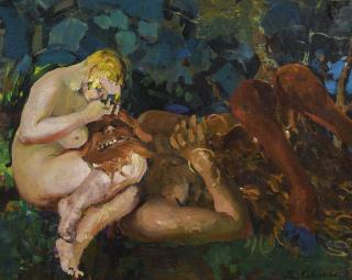 Philip Andreevich Maliavin - Nude With Satyr