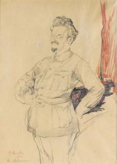 Philip Andreevich Maliavin - Portrait of Leon Davidovich Trotsky [Bronstein]