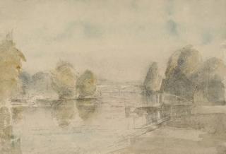 Philip Connard, R.A. - A solander box containing five oil sketches and a collection of drawings and watercolours including studies of landscapes, figures and animals, variously signed, dated and inscribed