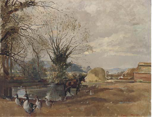 Philip Connard, R.A. - Farmeyard, Winter