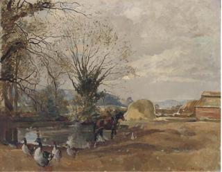 Philip Connard, R.A. - Farmeyard, Winter