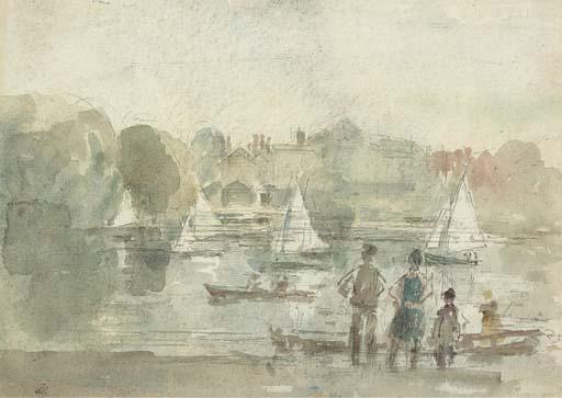 Philip Connard, R.A. - Watching River Craft On A Summer\'S Day