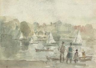 Philip Connard, R.A. - Watching River Craft On A Summer\'S Day