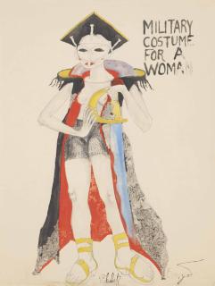 Philip Evergood - Military Costume For A Woman