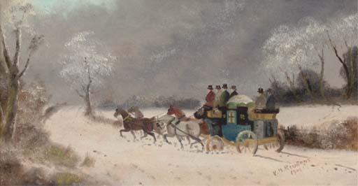 Philip H. Rideout - A coach and four in the snow