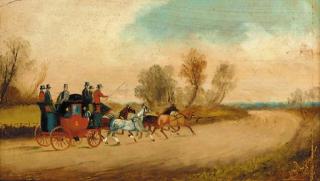 Philip H. Rideout - A coach and four on a country road; and A coach and four before an inn in winter