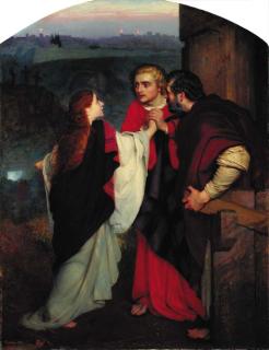 Philip Hermogenes Calderon, R.A. - Mary Magdalene giving news of the Resurrection to the Disciples