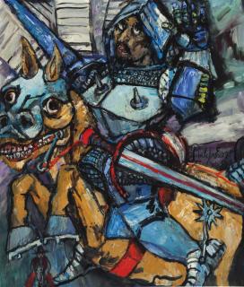 Philip Howard Evergood - Don Quixote and the Windmill