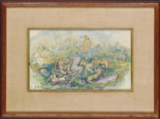 Philip Howard Evergood - Nudes in a landscape setting