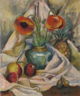 Philip Howard Evergood - Still Life with Poppies and Fruit