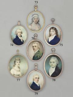 Philip Jean - Newman Knowlys (1758-1836), Recorder of London, in blue coat with gold buttons, white shirt and cravat, powdered hair; sky background