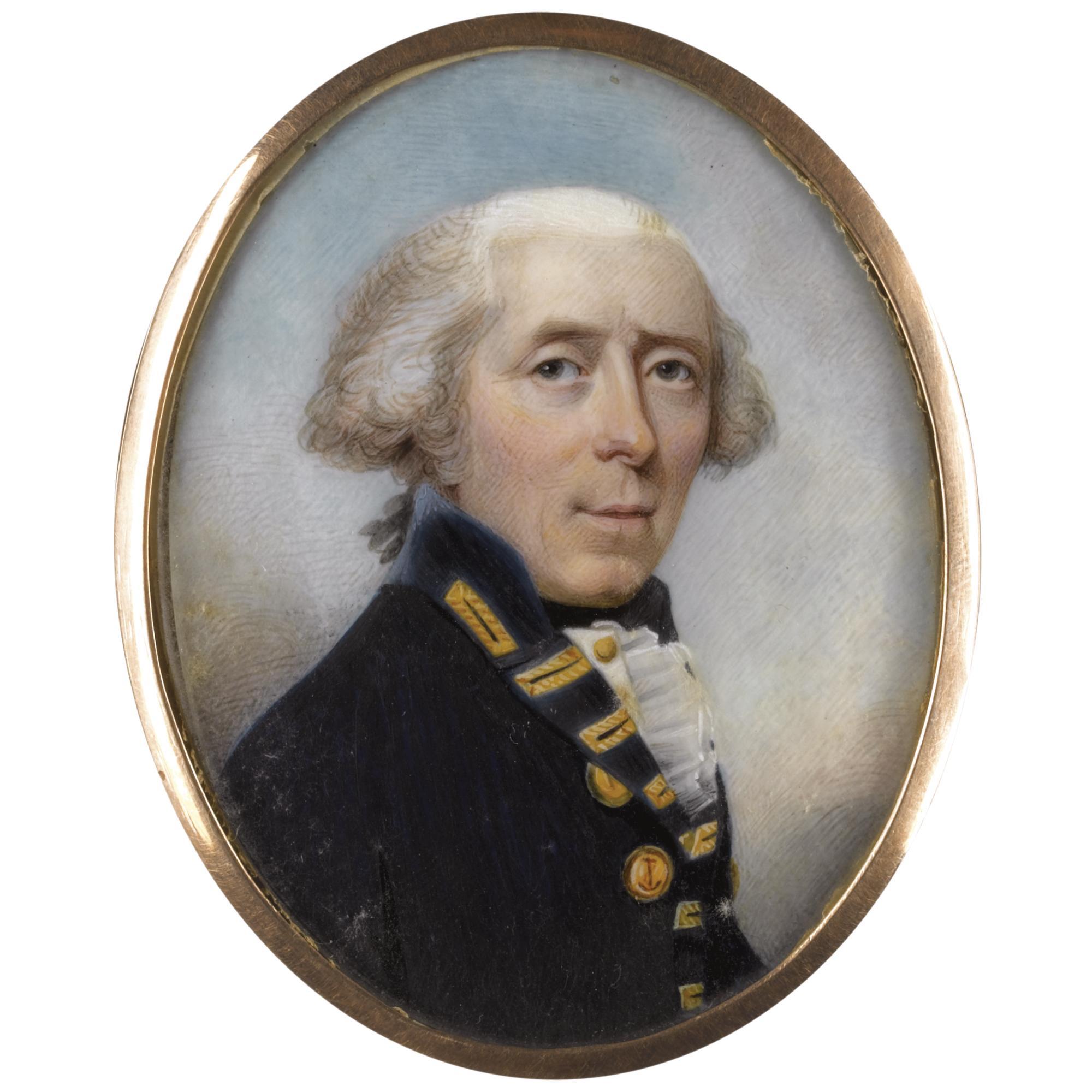 Philip Jean - Portrait Of Admiral Skeffington Lutwidge (D. 1814); Together With A Leather-Bound Bible And A Document Citing Lutwidge Family History