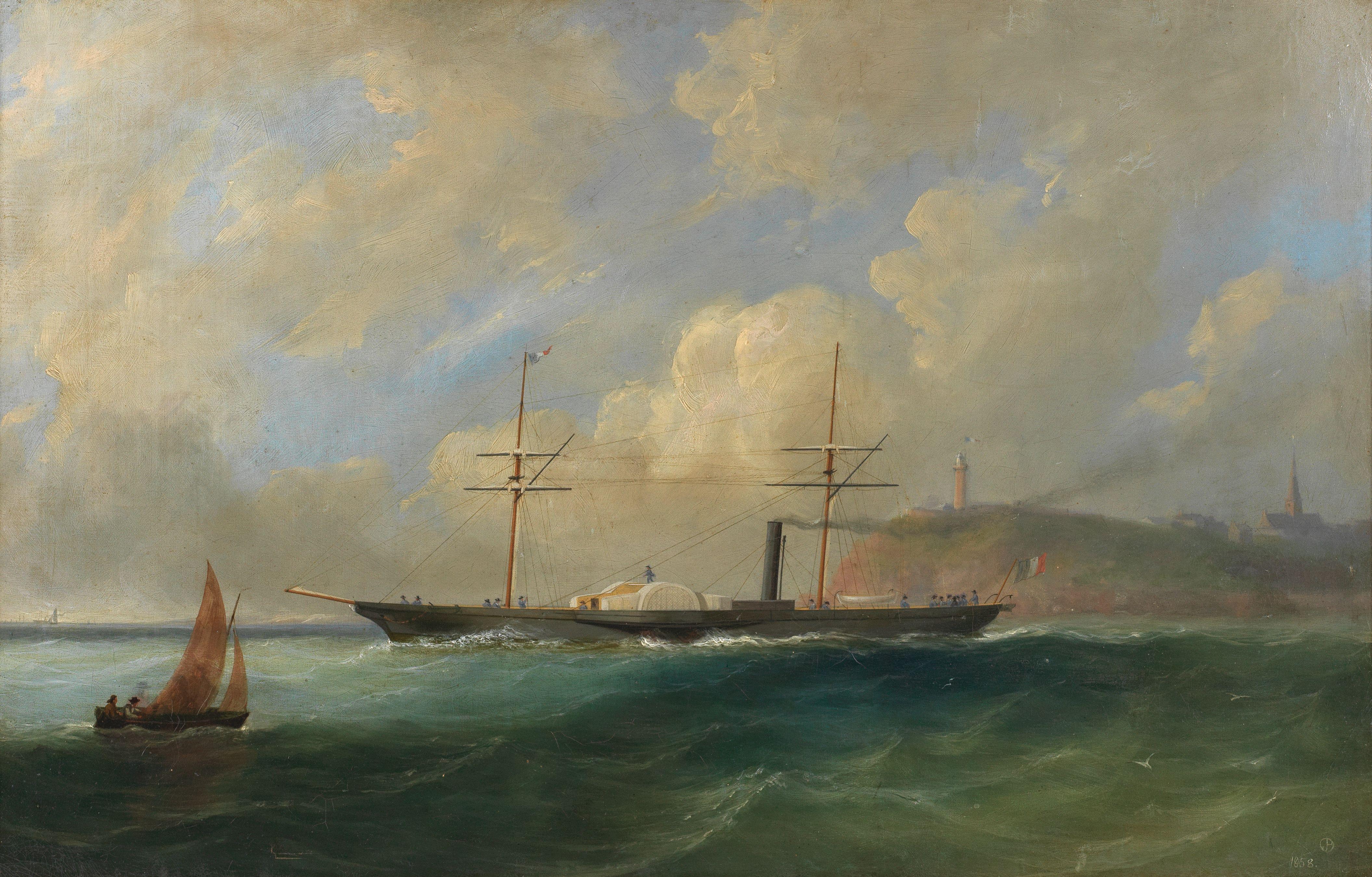 Philip John Ouless - A French Steam Packet departing Granville, Normandy