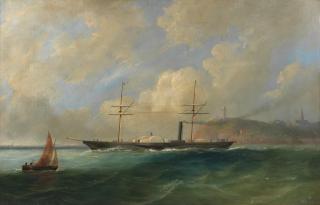 Philip John Ouless - A French Steam Packet departing Granville, Normandy