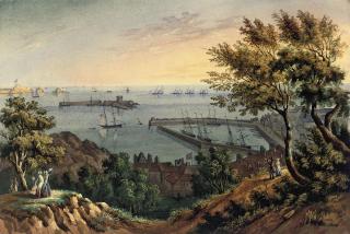 Philip John Ouless - The Royal Squadron at anchor on the 2nd September 1846, taken from Belle-Vue