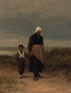 Philip Lodewijk Jacob Frederik Sadée - A stroll with grandmother