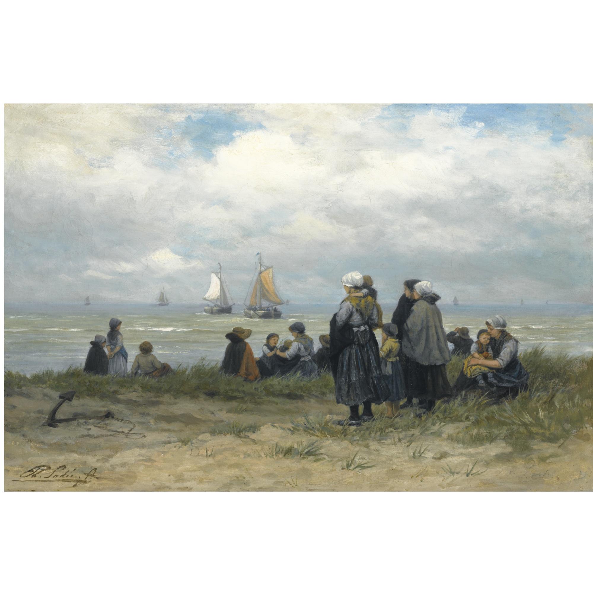 Philip Lodewijk Jacob Frederik Sadée - Dutch the Departure Of The Fishing Fleet